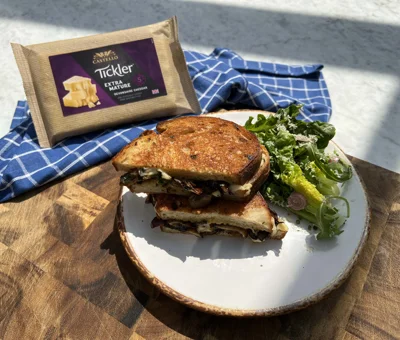 Garlic Mushroom & Cheese Toastie with Castello® Tickler Extra Mature Cheddar