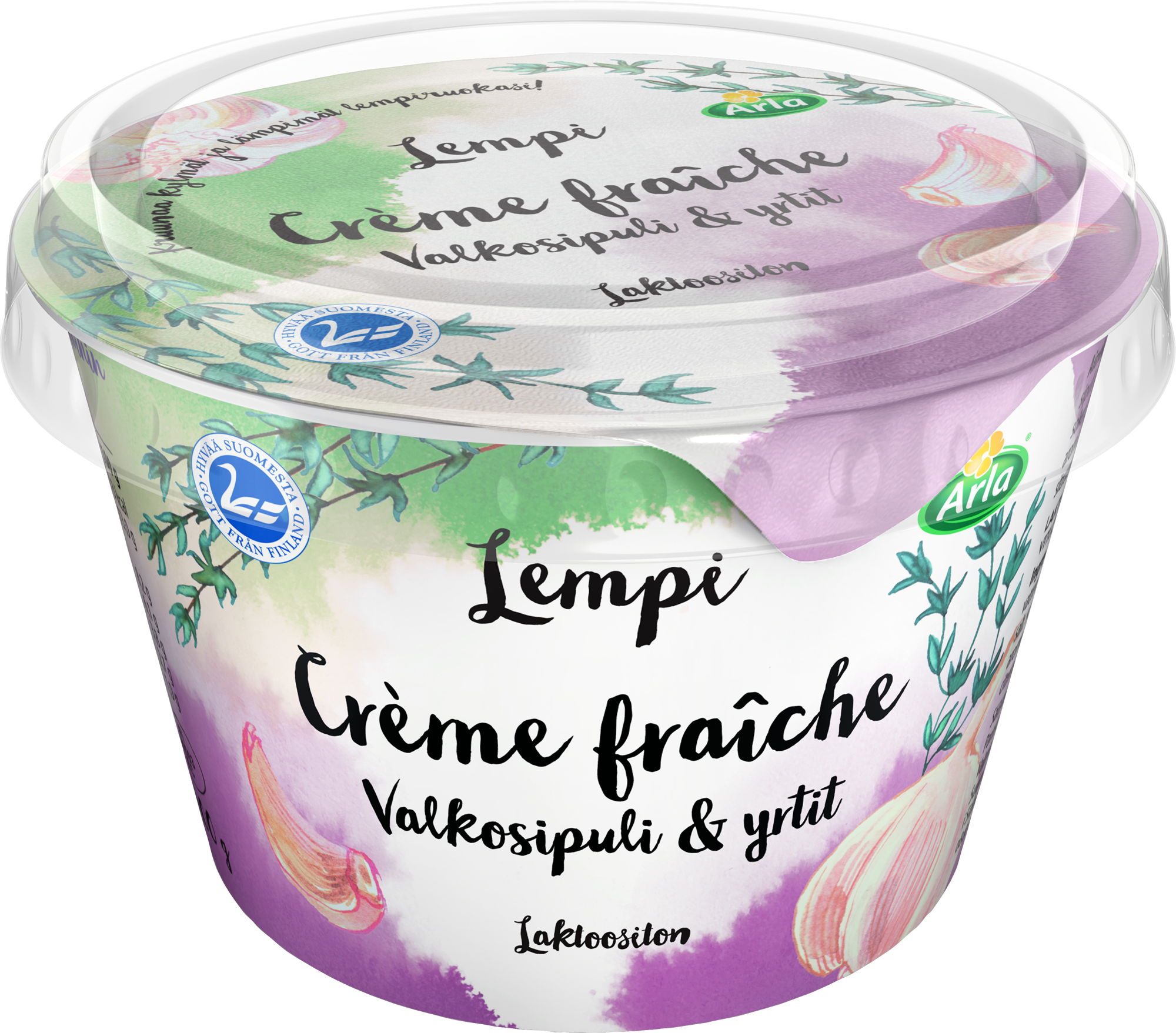Arla Lempi crème fraîche valkosipuli-yrtit 200g, laktoositon