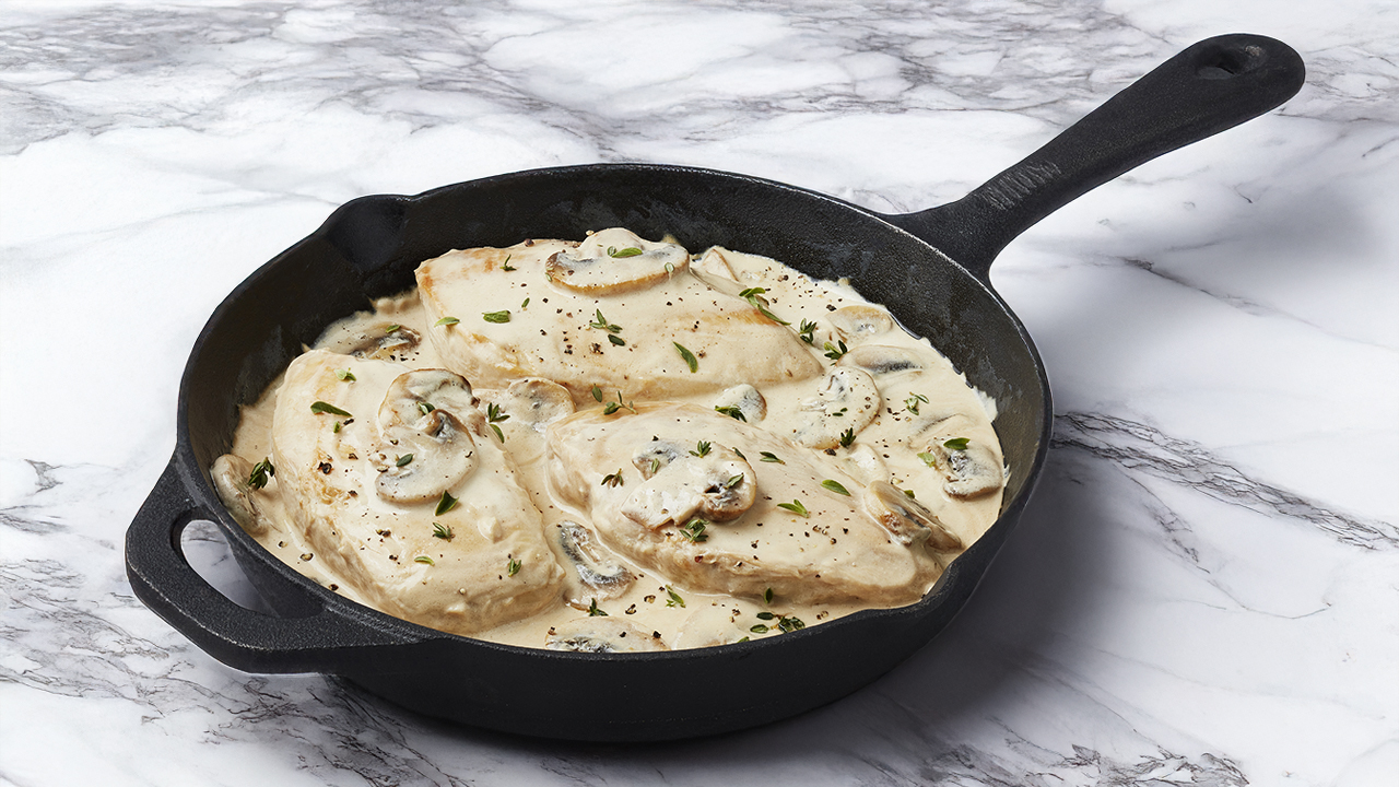 One Pan Creamy Chicken with Mushrooms With Tre Stelle Original Cream Cheese
