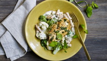 Pasta med citronkylling og grøntsagsfløde