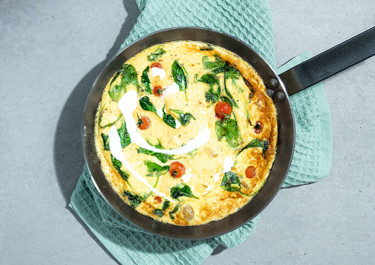 Lactose-free frittata with spinach