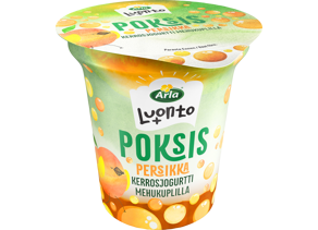 Arla Luonto+ Poksis persikkakerrosjogurtti mehukuplilla 150g vähälaktoosinen