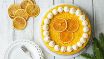 Saffran- och apelsincheesecake