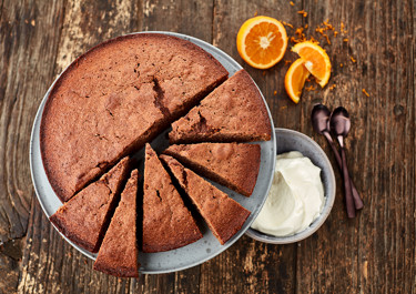 Kage med appelsin og kakao