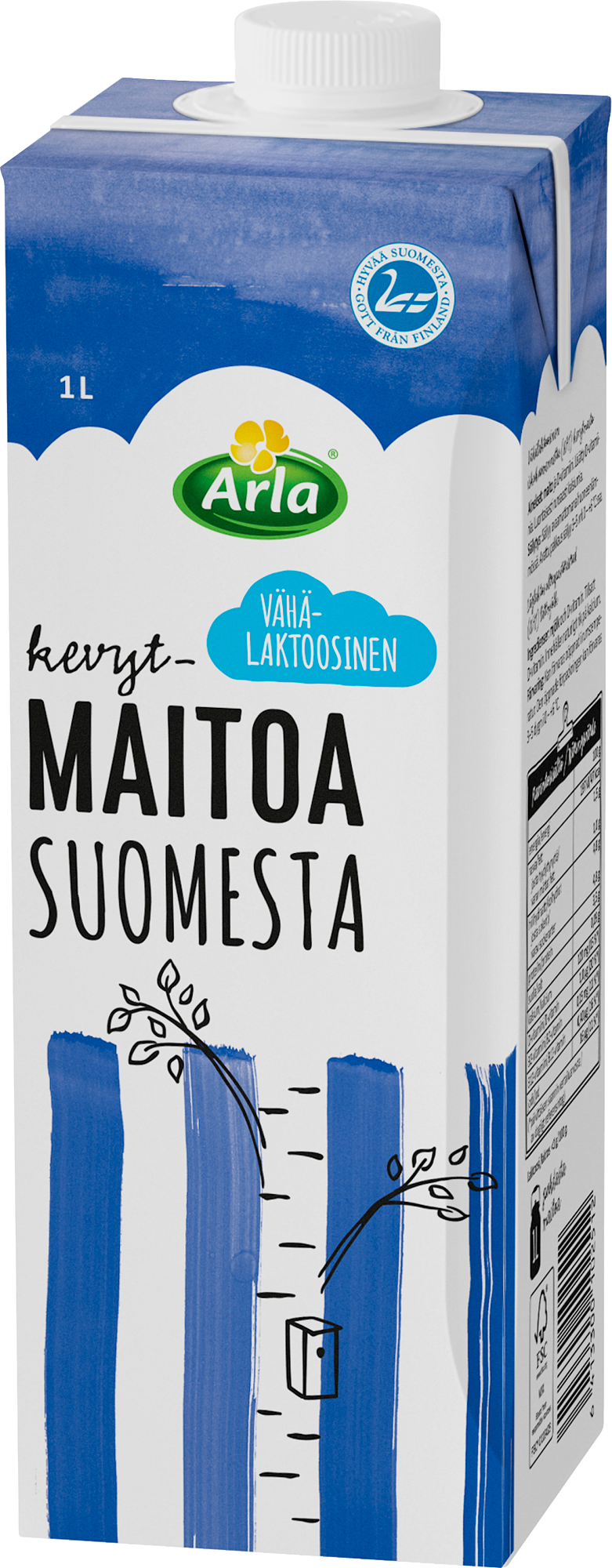 Arla vähälaktoosinen kevytmaito Suomi 1L (UHT)