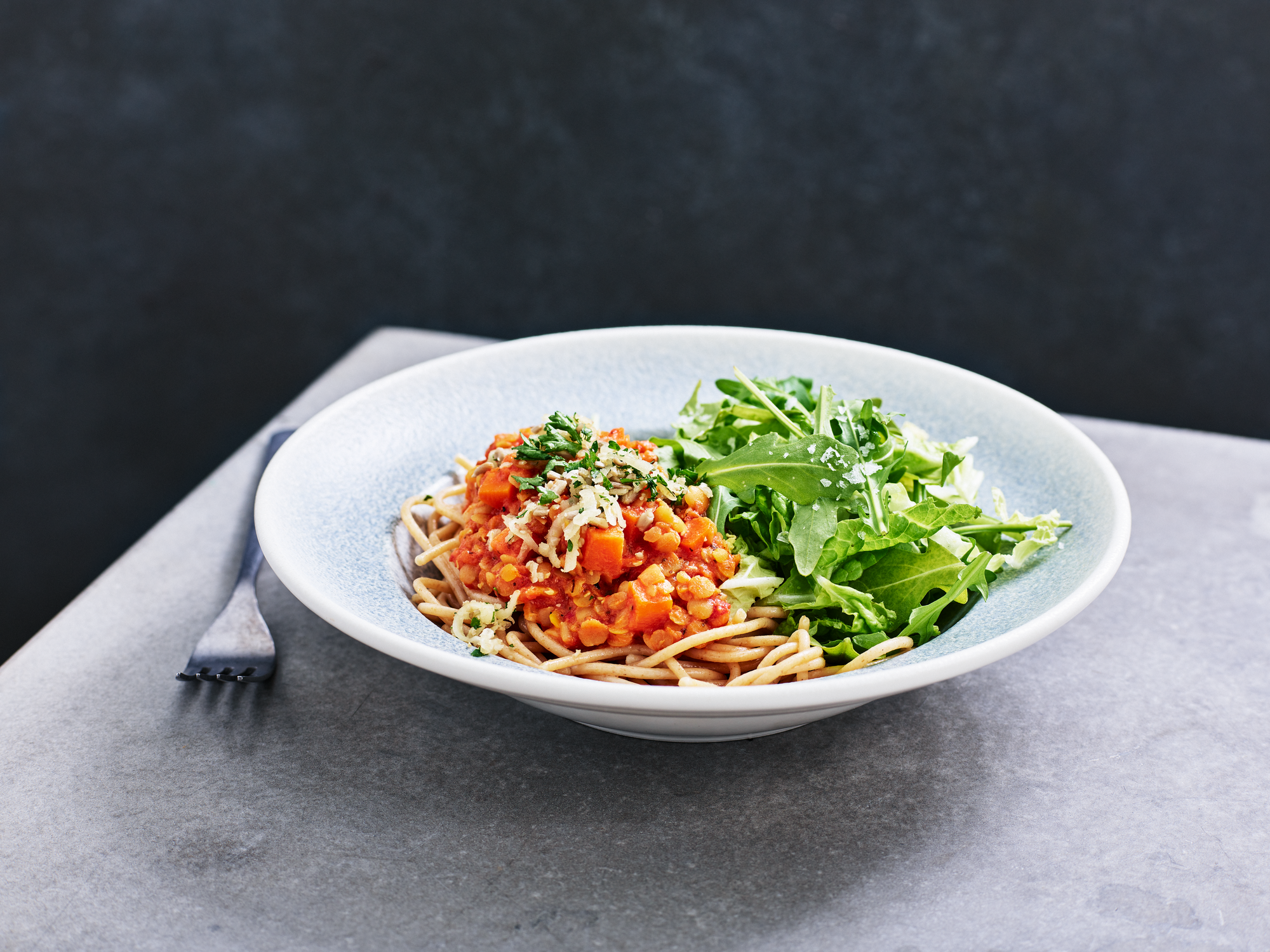 Bolognese på röda linser