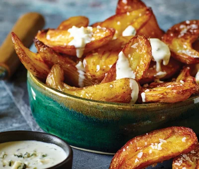 Crispy Fingerling Potatoes With Castello® Blue Buttermilk Drizzle