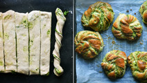 Pestosnurrer med pesto