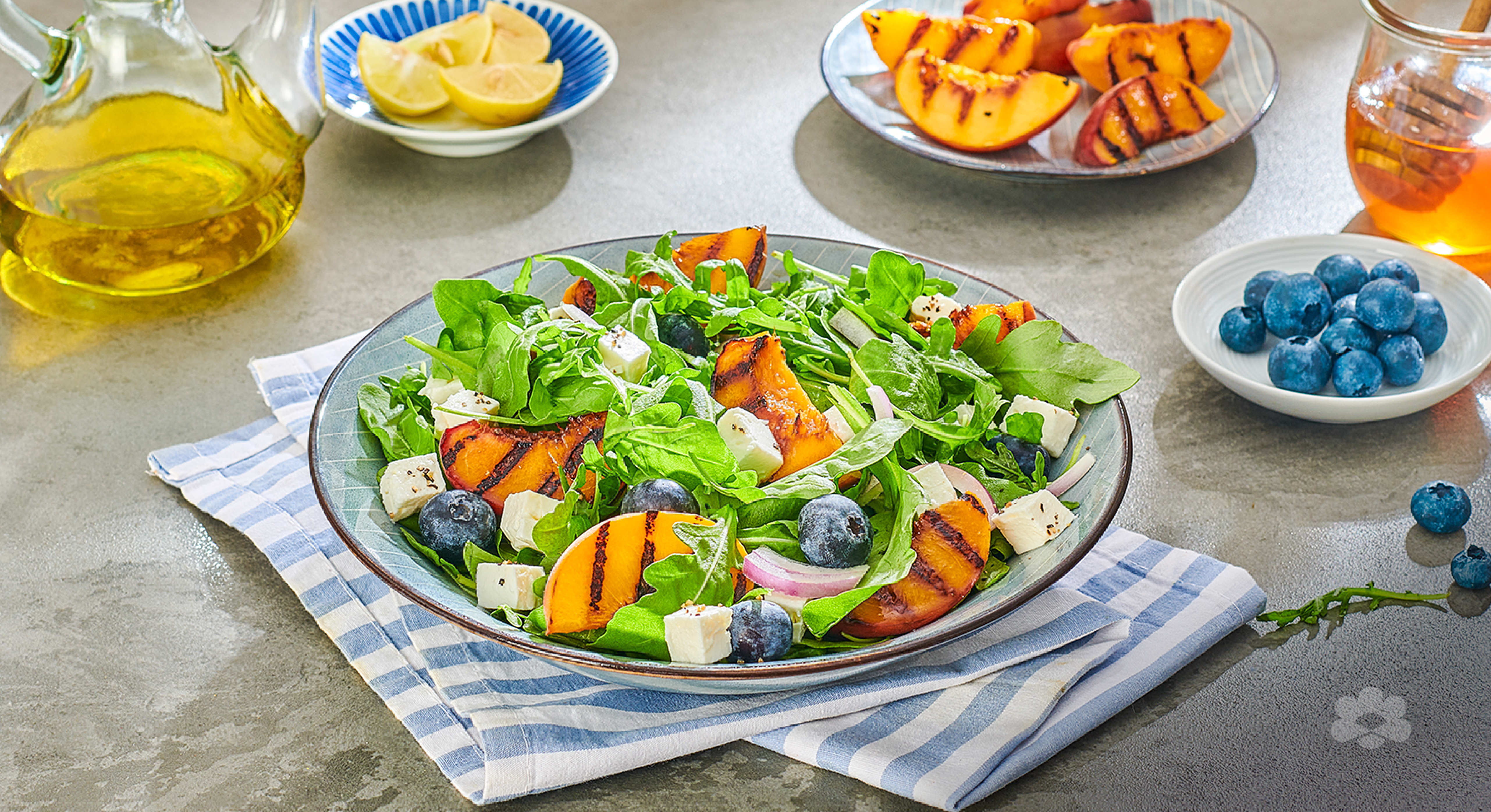 Feta Salad with Roasted Peach