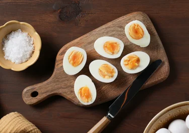 In de airfryer gekookte eieren