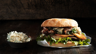 Viltburgare med bacon och äpple