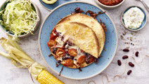 Quesadilla med bønner - fyldte madpandekager