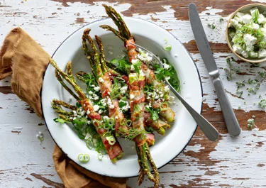 Asparges med bacon i airfryer