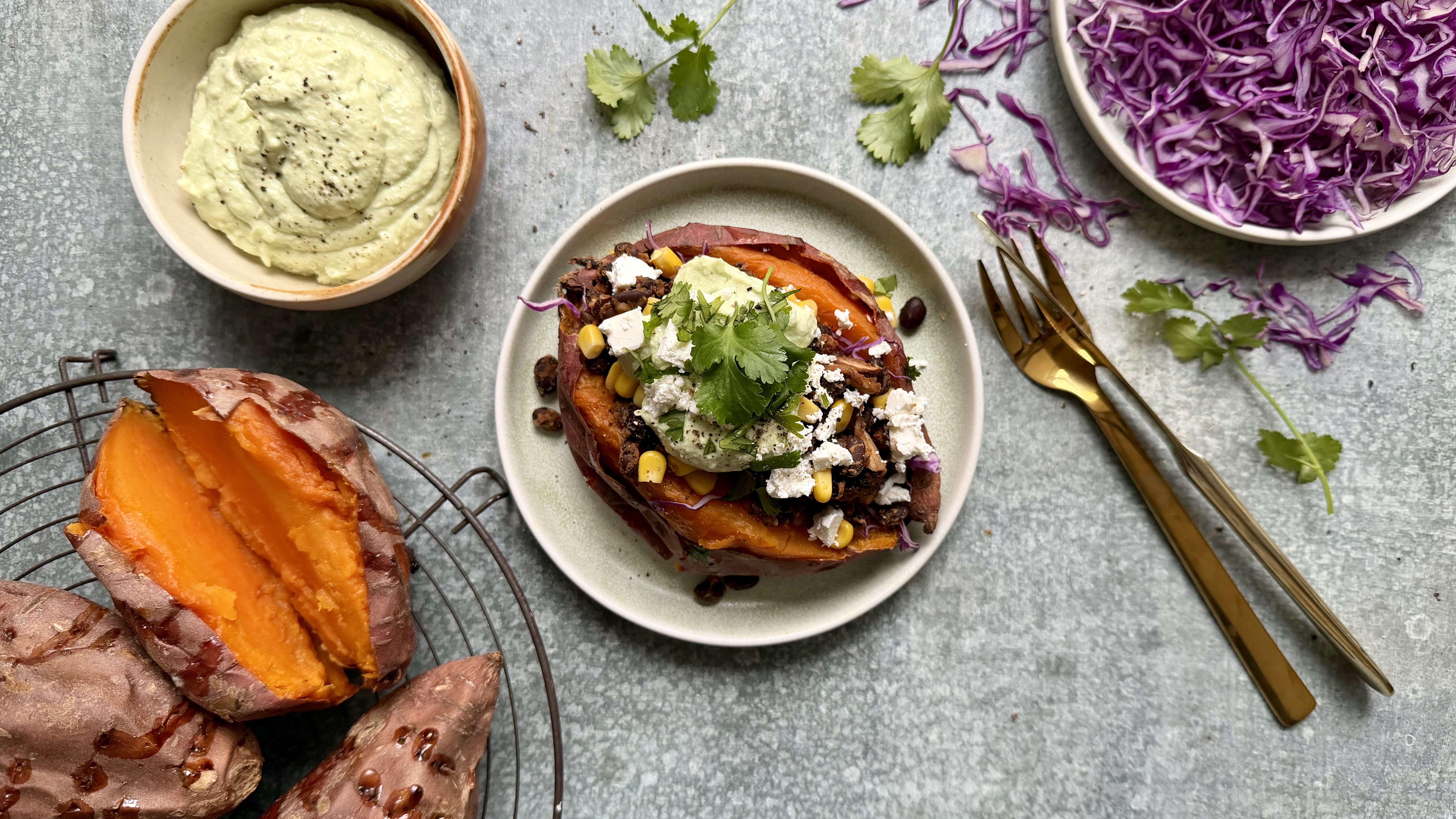 Gebackene Süßkartoffel