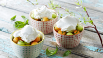 Frisk melonsalat med hyldeblomst og softice