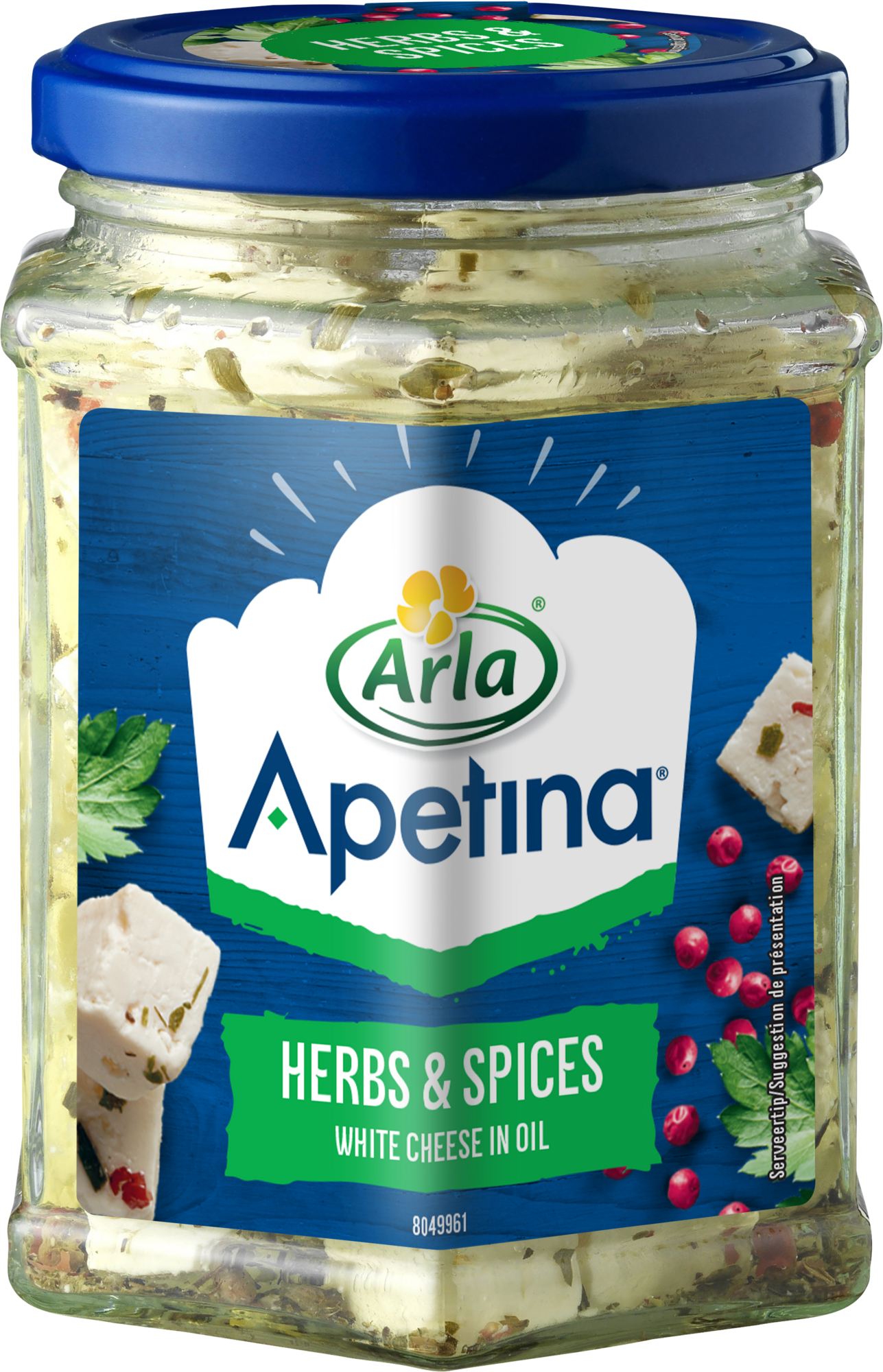 Apetina® White cheese cubes in oil, herbs & spices