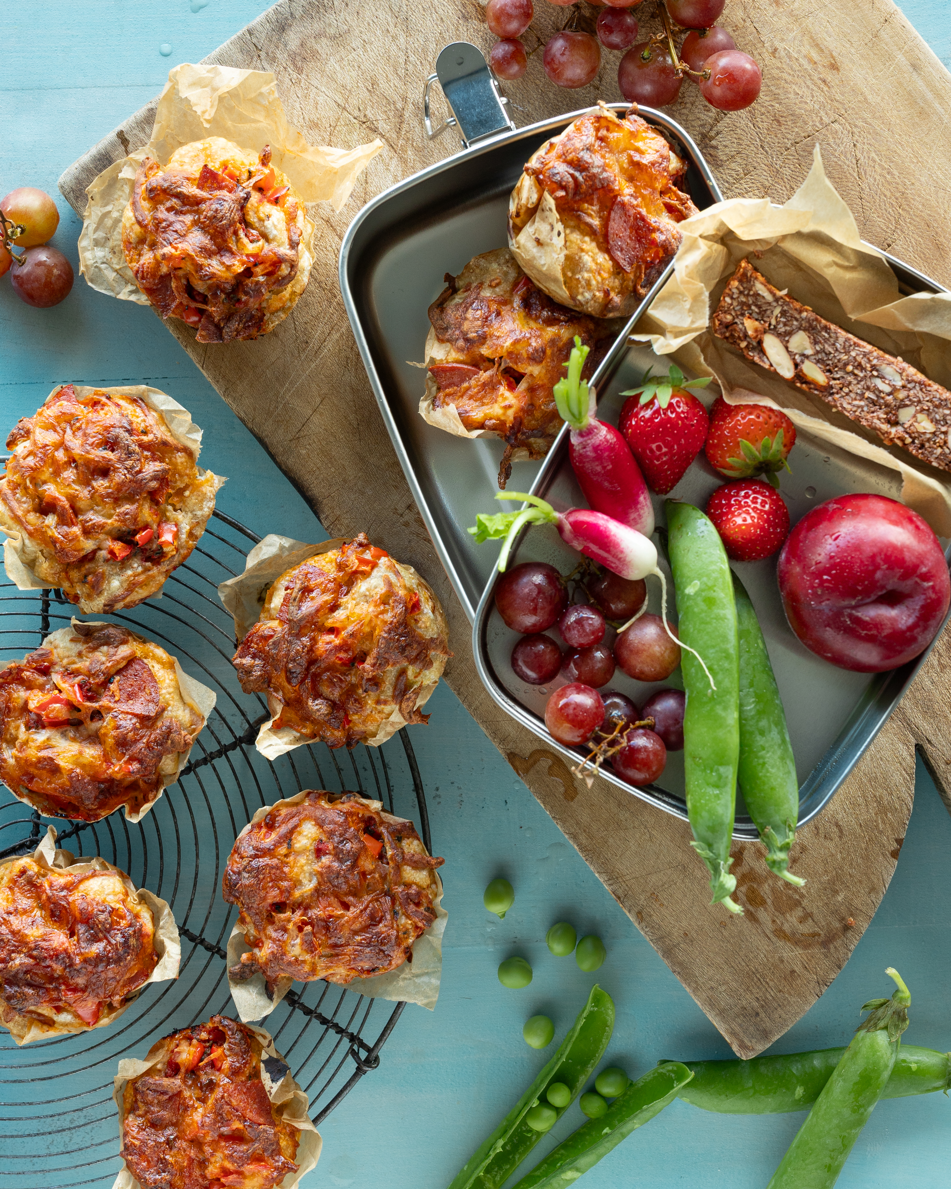 Pizza focaccia muffins