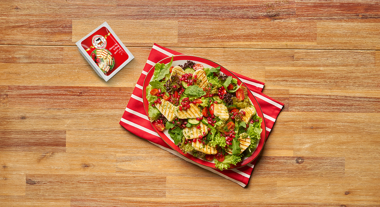 Grilled Halloumi and Greens Salad