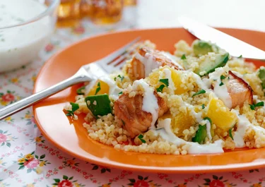 Bulgur med lax och limedressing