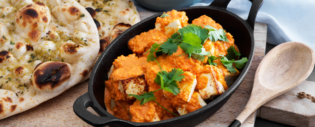 Paneer tikka masala med naanbröd