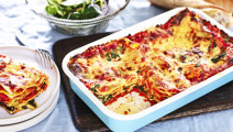 Vegetarisk lasagne med spenat och linser