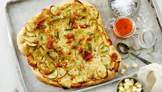 Pizza med kartoffel