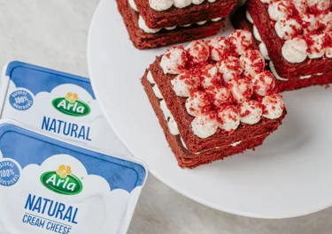 Mini Red Velvet con Arla Queso de untar Natural