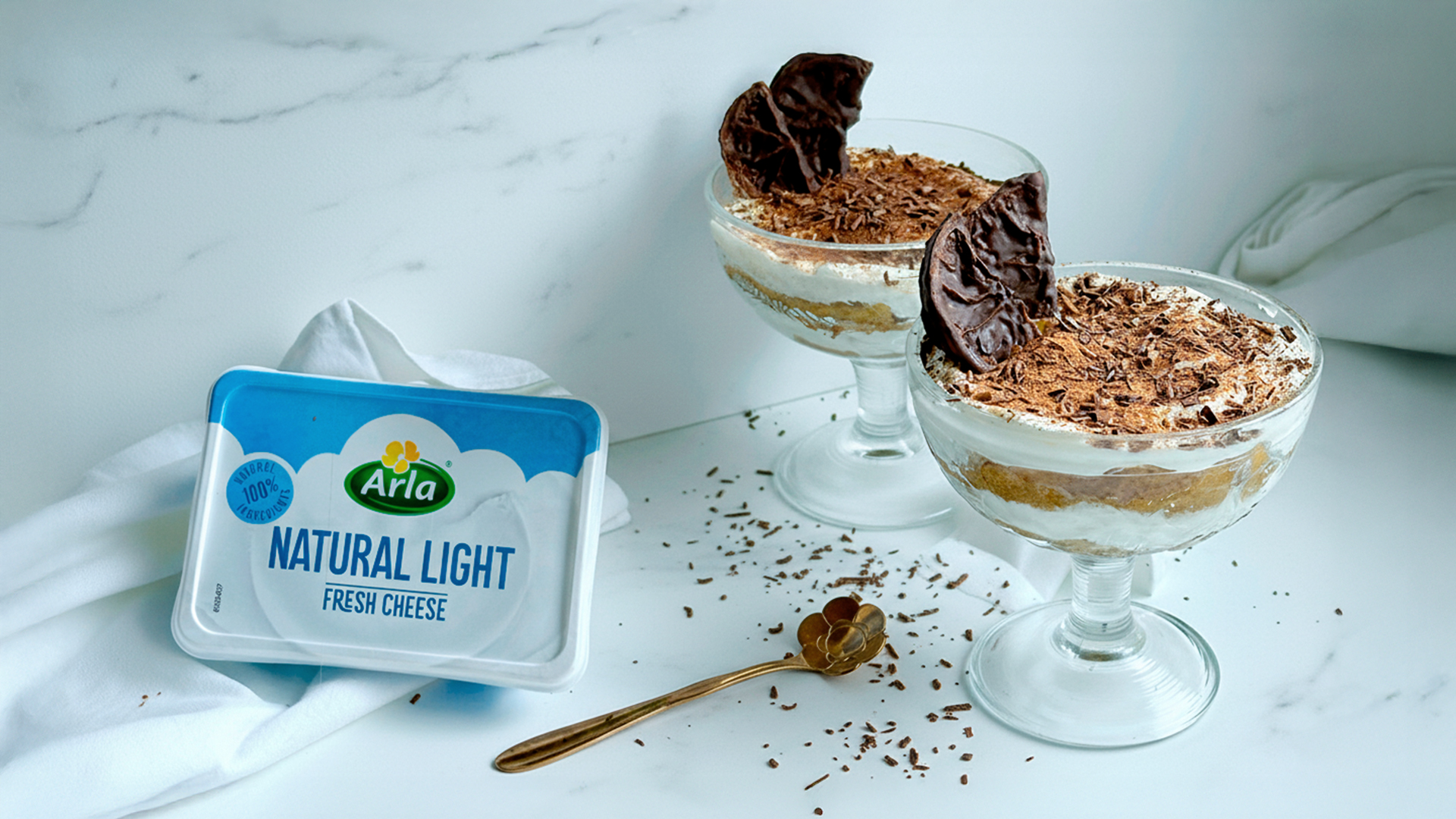 Tiramisú Cheescake con Arla Queso de Untar Light