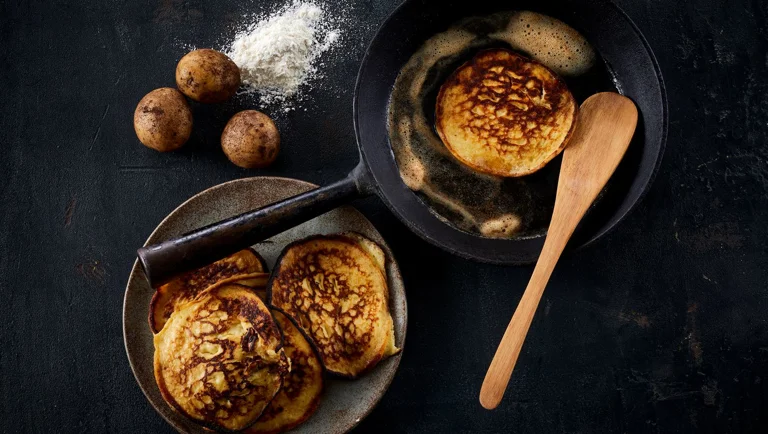 Aardappelpancakes met cream cheese