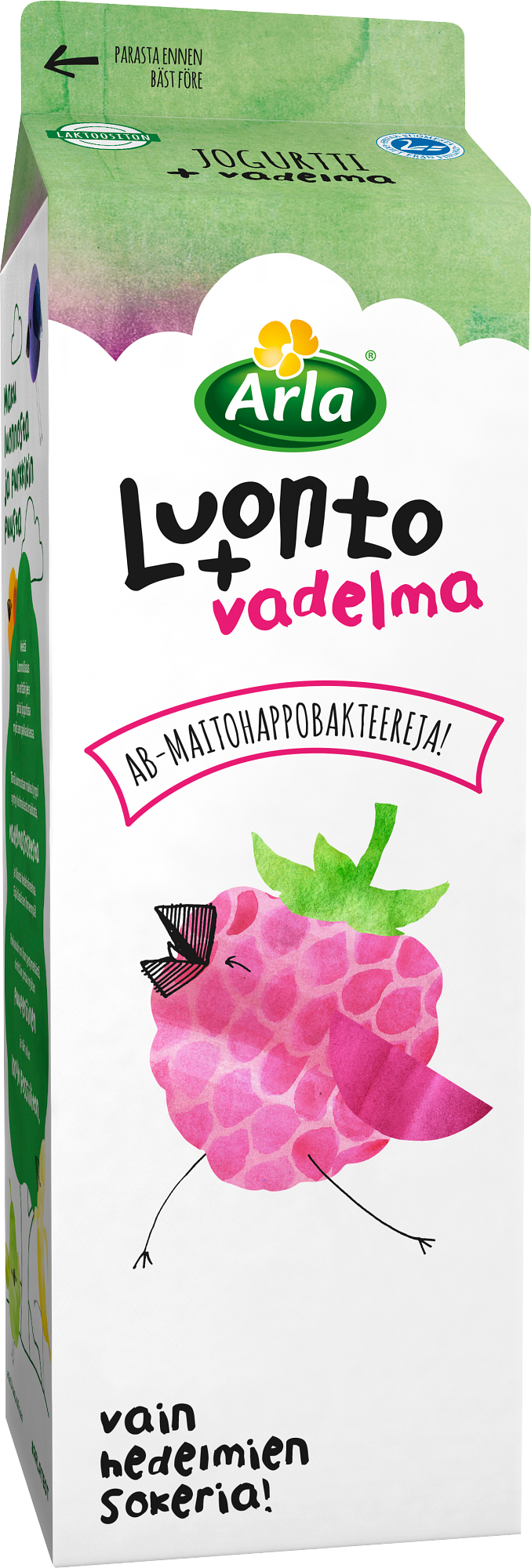 Arla Luonto+ AB vadelmajogurtti 1kg laktoositon