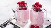 Hallonsmoothie med cottage cheese
