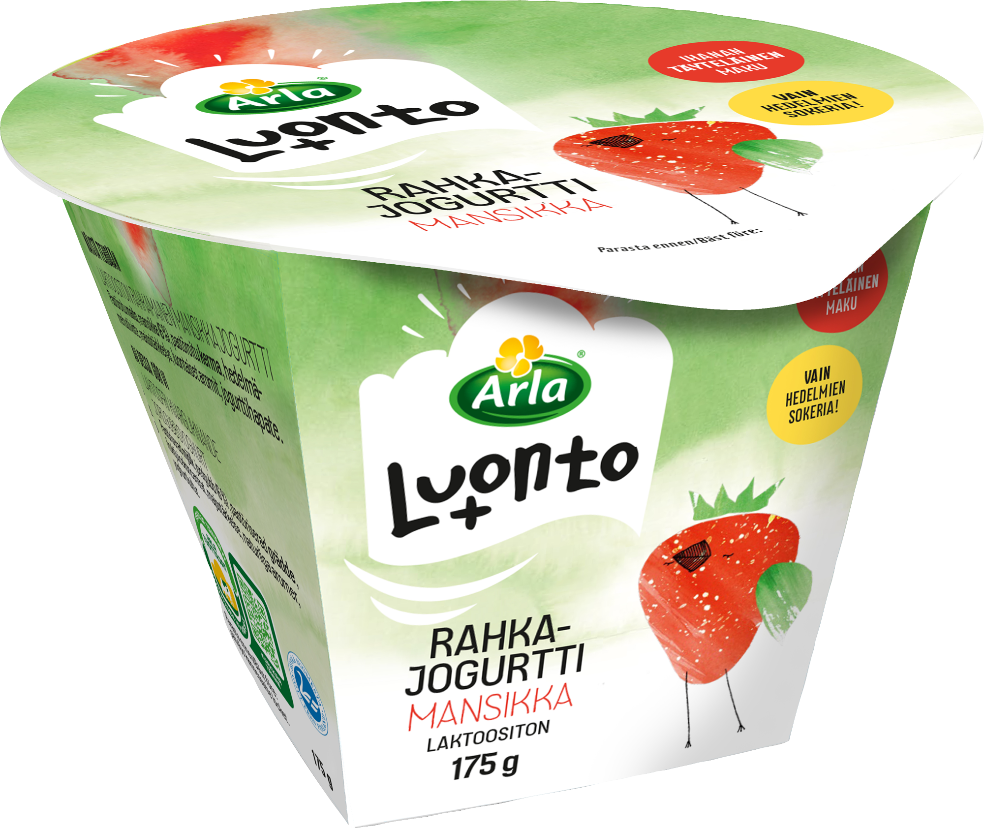 Arla Luonto+ mansikkarahkajogurtti 175g laktoositon