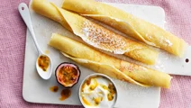 Glutenvrije pannenkoek met passievrucht