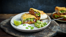 Burritos – fyldte tortillas med saftigt oksekød og grøntsager.