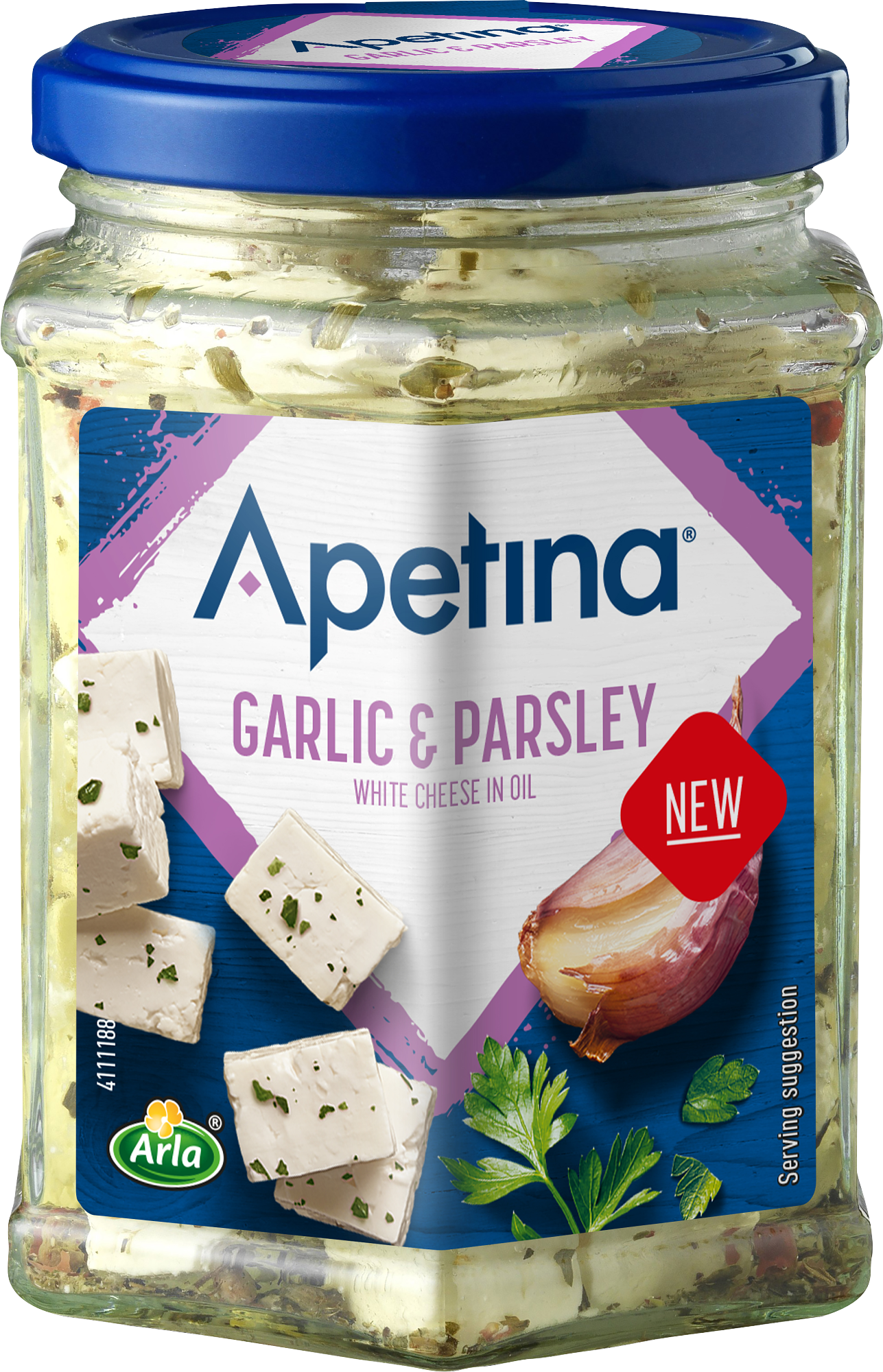 Apetina kuutiot öljyssä, valkosipuli ja persilja 265g