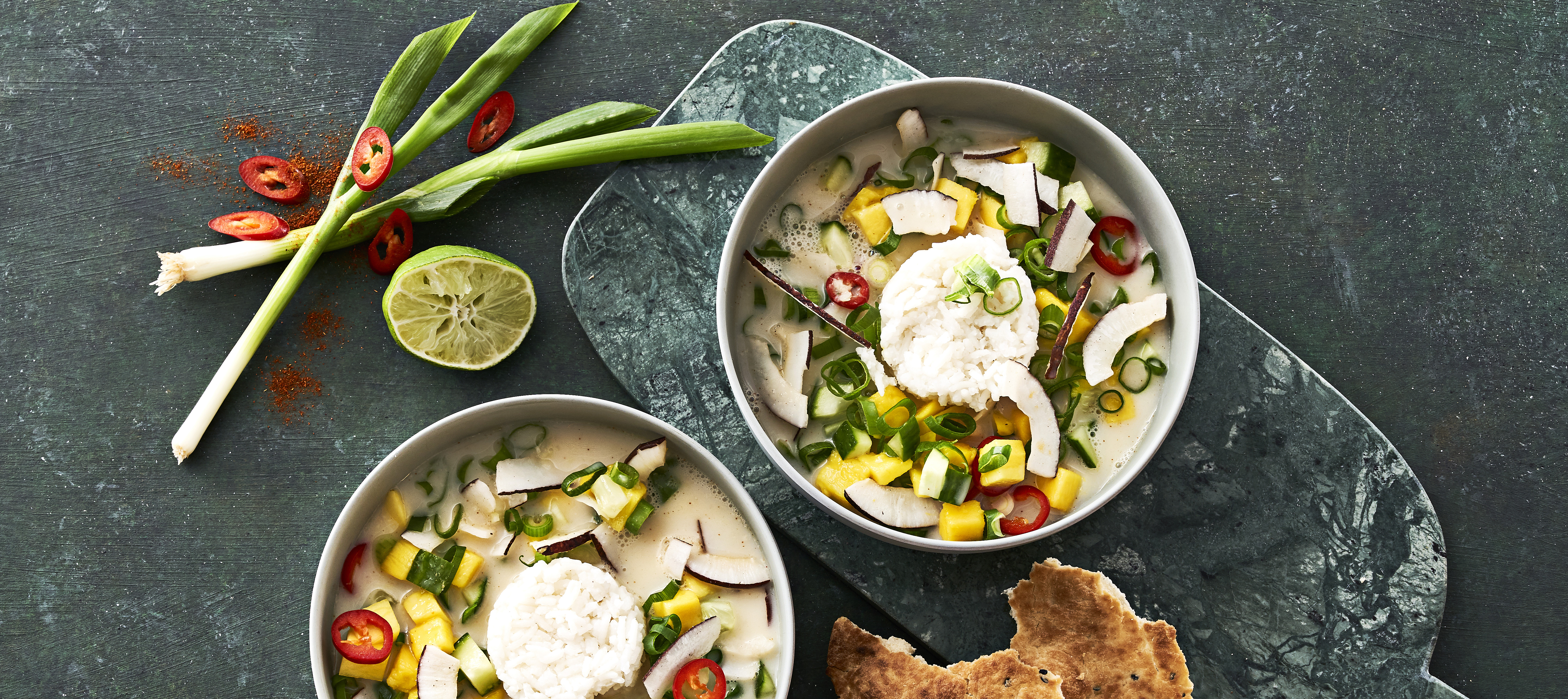 Suppe med mangosalat