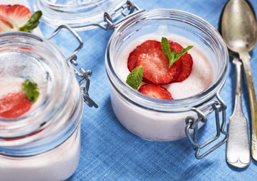 Snabbfixad jordgubbsmousse