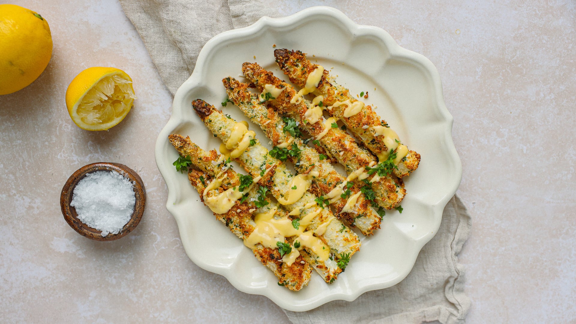 Krokante witte asperges uit de airfryer