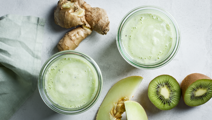 Avocado eiwitshake met meloen en kiwi