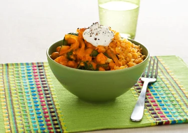 Vegetarisk tikka masala med röda linser