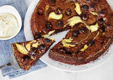 Kladdkaka med Polly och färskostswirl