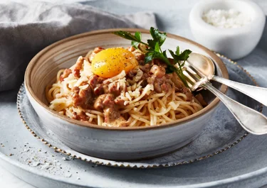 Lactose-free carbonara