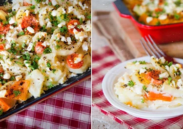 Gegratineerde mix van groente