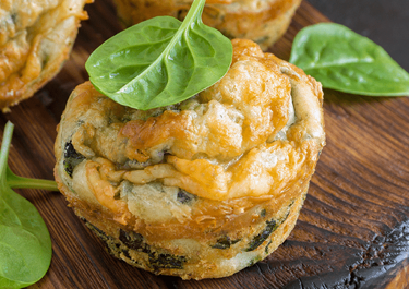 Muffins de queso y espinacas