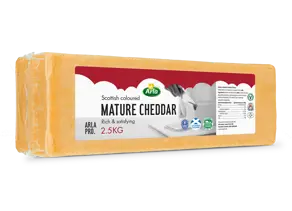Arla Pro Scottish Mature Coloured Cheddar Cheese Block 2.5kg