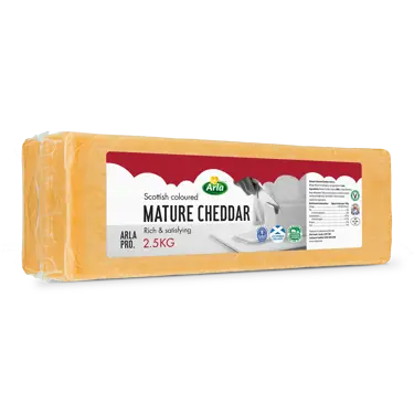 Arla Pro Scottish Mature Coloured Cheddar Cheese Block 2.5kg