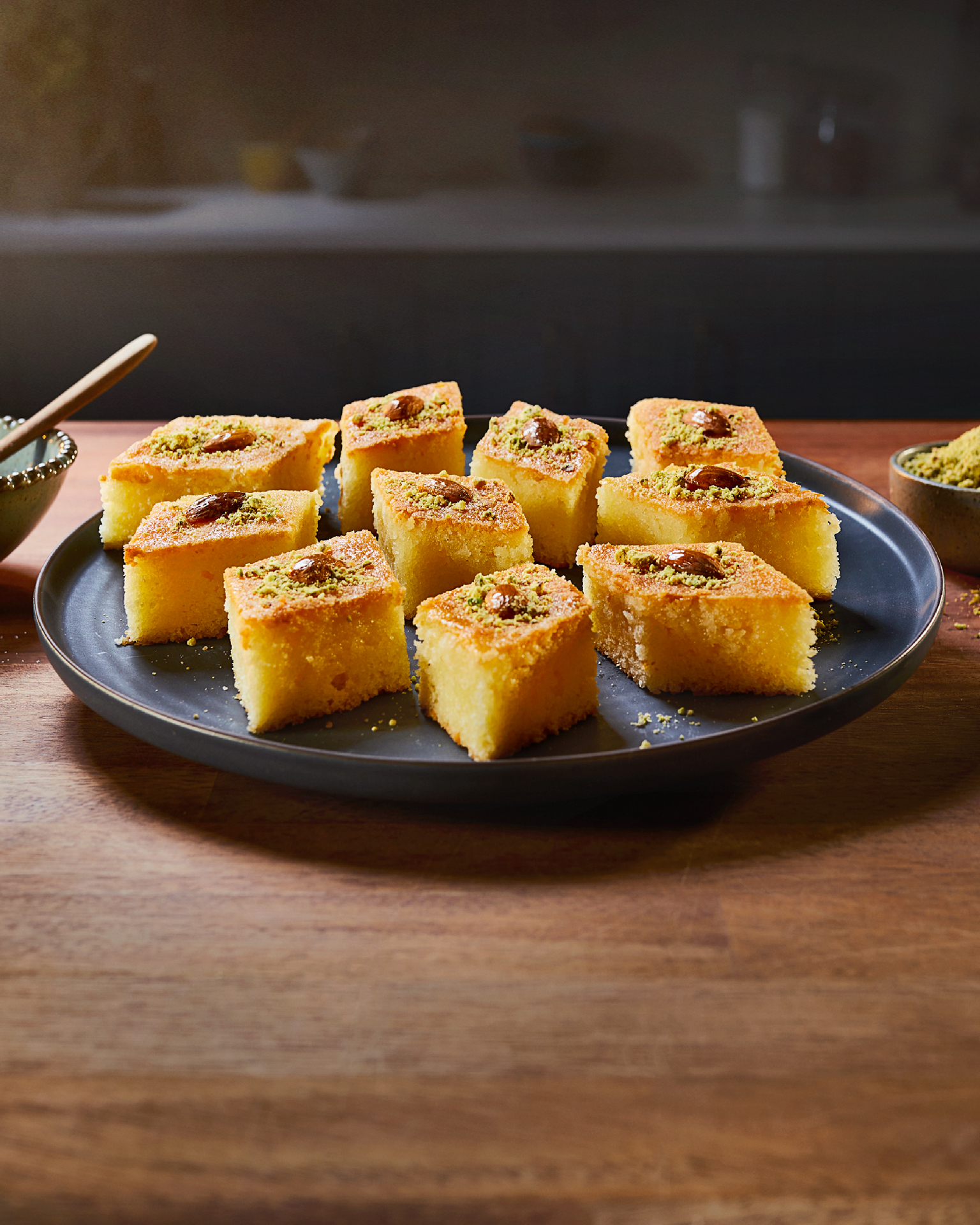 Semolina Cake With Cream (Basbousa)