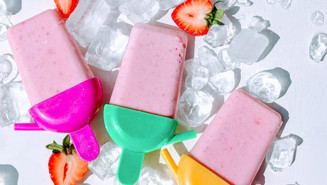 Laktosefreie Erdbeer-Popsicles