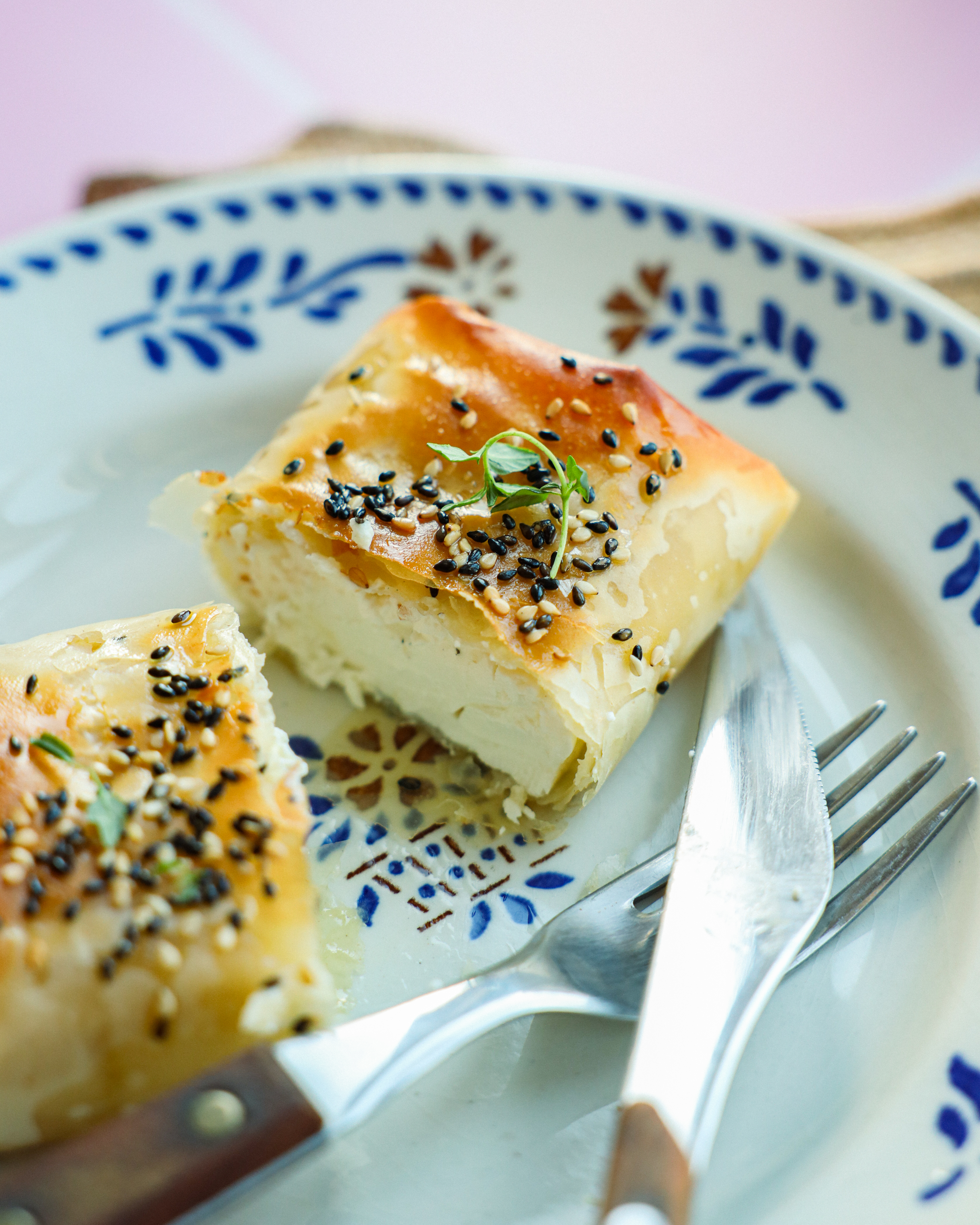 Witte kaas in filodeeg