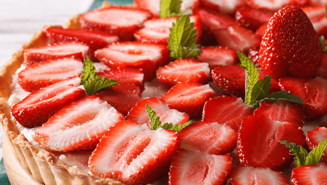 Tarta de fresas y queso